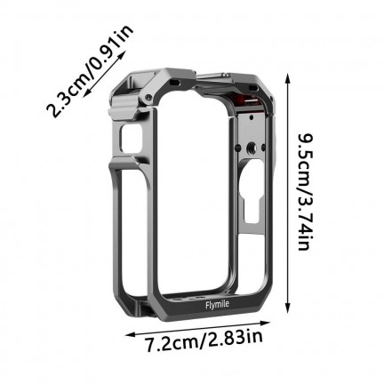 Metal Protective Cage for DJI Osmo 360 Camera with Dual Cold Shoe Mount
