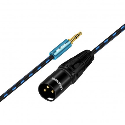 Braided 3.5mm (1/8 Inch) Male to XLR 3-Pin Male Stereo Audio Cable 1.5M