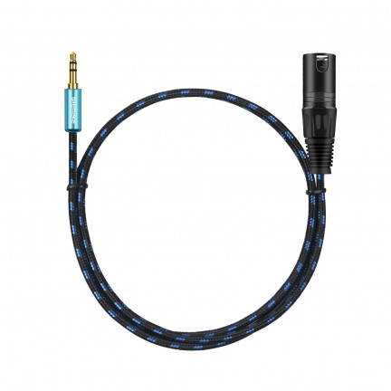 Braided 3.5mm (1/8 Inch) Male to XLR 3-Pin Male Stereo Audio Cable 1.5M