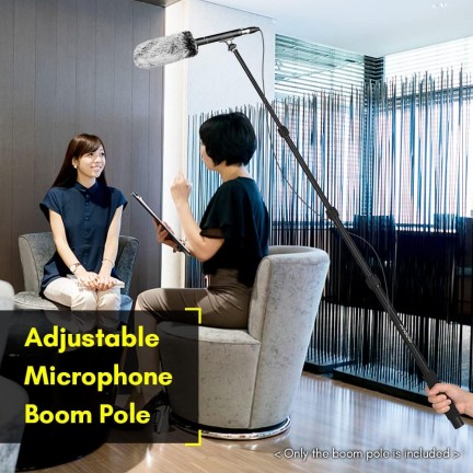 Microphone Boom Arm 4-Section Extendable Mic Arm Carbon Fiber Boom Pole for Microphones