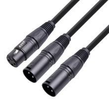 XLR Splitter Cable Female to Dual Male Y-Splitter 3Pin Balanced Microphone 50cm	