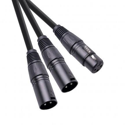 XLR Splitter Cable Female to Dual Male Y-Splitter 3Pin Balanced Microphone 50cm	