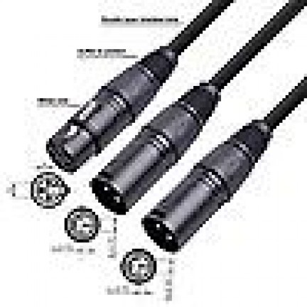 XLR Splitter Cable Female to Dual Male Y-Splitter 3Pin Balanced Microphone 50cm	