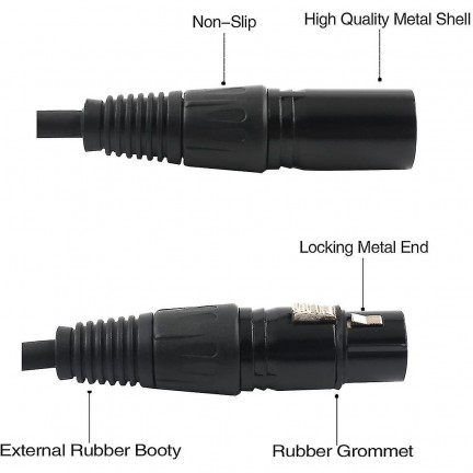 XLR Splitter Cable Female to Dual Male Y-Splitter 3Pin Balanced Microphone 50cm	