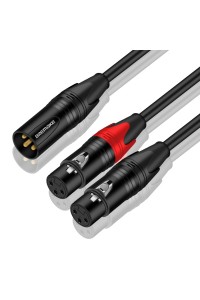 XLR Splitter Cable Male to Dual Female Y-Splitter 3-Pin Balanced Microphone 1M