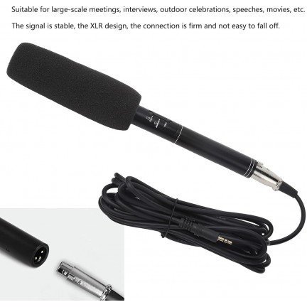 Interview Microphone Corded Recording Amplifier Mini Portable Camera Microphone