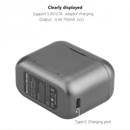 Fast Battery Charger Hub for Insta360 X3 with LED Indicator Dual Channel Battery