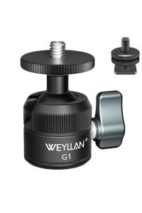 Weyllan G1 Mini tripod Head CNC Metal 18mm Cold Shoe Mount Mini Ball Head