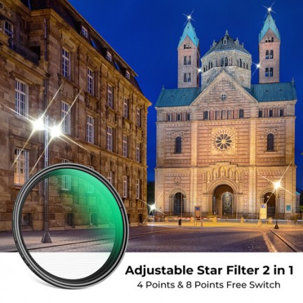 K&F Concept Nano-C Series 4 to 8-Point Variable Star Filter 62mm