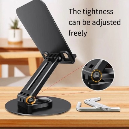 Folding Metal Rotating Tabletop Metal Bracket Multifunctional Rotating Cell Phone Holder