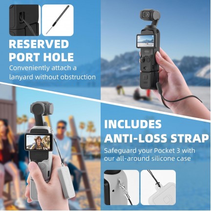 Silicone Protective Case Cover Sleeve For DJI OSMO Pocket 3 (Black)