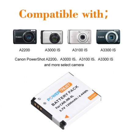 NB-8L Battery for Canon PowerShot A2200 PowerShot A3000 IS A3100 IS A3150 IS A3200 IS PowerShot A3300 IS Camera