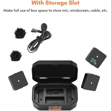 Wireless Microphone Charging Case 3-Slot 4200mAh USB-C PD Battery Quick Charge Charger for RODE Wireless GO I/GO II