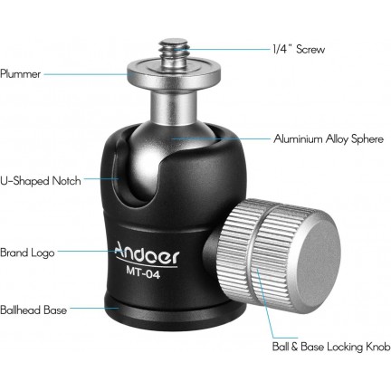 MT-04 Mini Ball Head Camera Tripod Monopd Mount