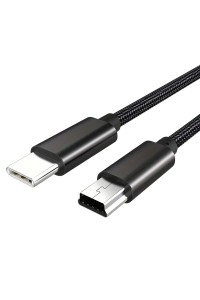 USB Type-C to USB Mini B 5 Pin Braided Cable 1M