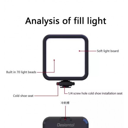 W70 RGB 7W 1200mAh LED Fill Light Portable Adjustable Light