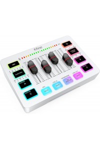 FIFINE AmpliGame SC3 Gaming USB Mixer Audio Mixer for Streaming & Podcast White