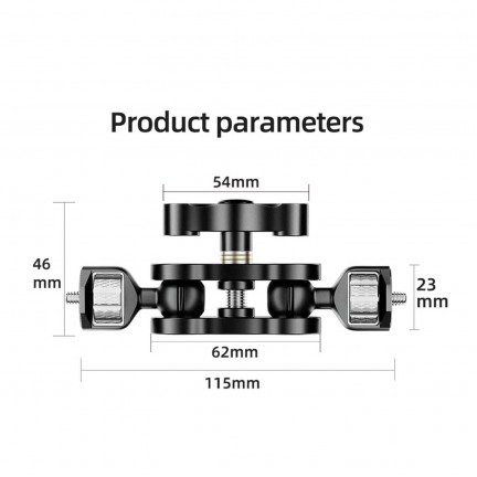 Aluminum Alloy Ball Head Bracket with 1/4" Screw Mount Arm Holder