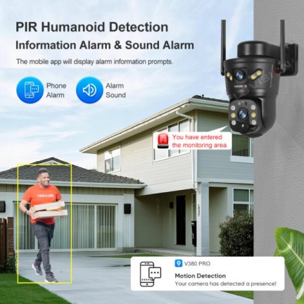 SOLAR CAMERA LS-CS5-4G-SA 8MP 4K Dual Lens 4G PTZ Camera Outdoor