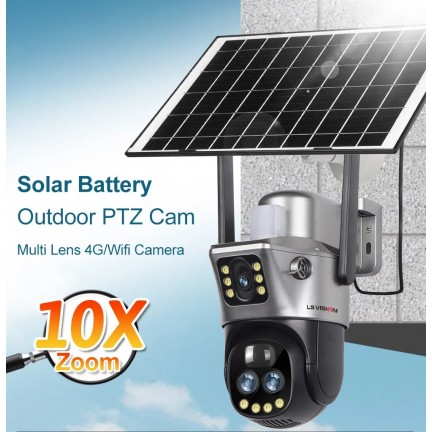 SOLAR CAMERA LS-CS3U-4G-10X-SA 12MP Three-Lens 4G PTZ Camera Outdoor