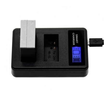 NB-10L Battery Charger LCD Smart USB Dual Channel Charger