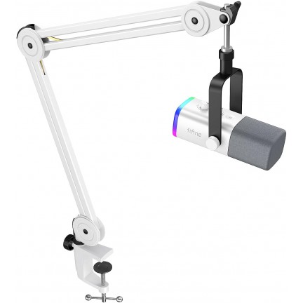 FIFINE Ampligame AM8T USB/XLR Gaming Microphone Kit (White)