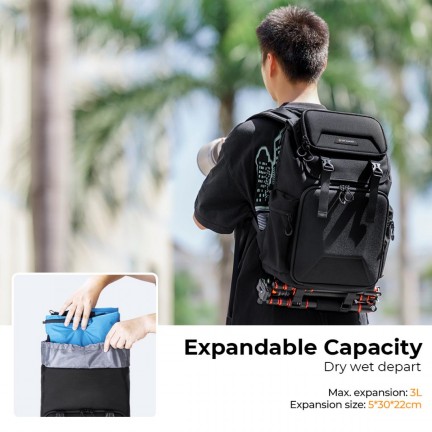 K&F Concept Camera Backpack Bag 15.6" with Laptop Compartment for DSLR/SLR Mirrorless Camera Backpack 25L Nature Wander 03