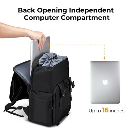 K&F Concept Camera Backpack Bag 15.6" with Laptop Compartment for DSLR/SLR Mirrorless Camera Backpack 25L Nature Wander 03