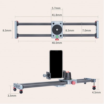 40CM Carbon Fiber Camera Track Slider Video Stabilizer