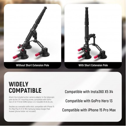 NEEWER CA065 Triple Suction Cup Camera Car Mount