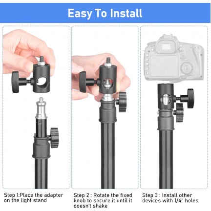 Photography Light Holder Speedlight Mounting Stand Adapter 1/4 Thread Adapter