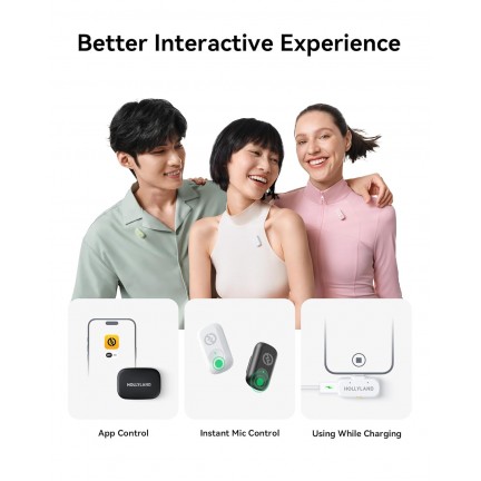 Hollyland LARK A1 Combo 2-Person Wireless Microphone System with USB-C and Lightning Connectors (Ivory White)