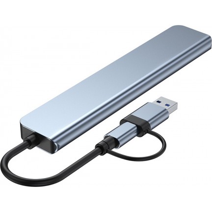 Type-C/USB 8-in-1 Hub USB 2.0*3 USB 3.0 USB-C SD Micro SD Audio