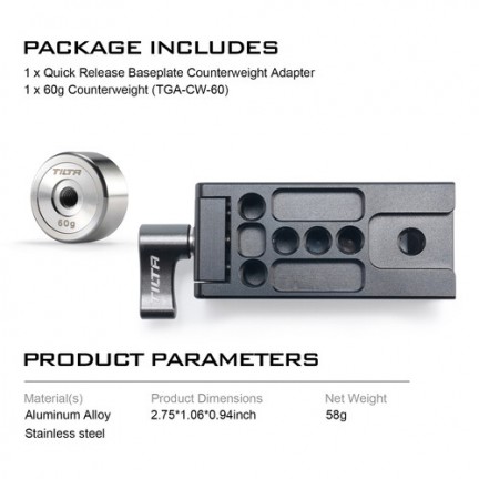 Tilta Quick Release Baseplate Counterweight Adapter 60g (TGA-BCA)