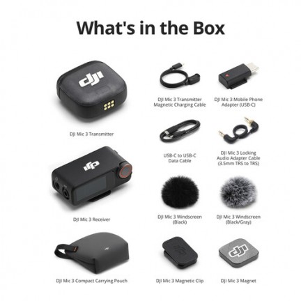 DJI Mic 3 Compact Wireless Microphone System/Recorder for Camera & Smartphone