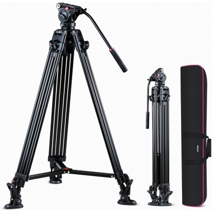 VILTROX VX-18M Heavy-Duty Video Tripod with VT-01 Fluid Head