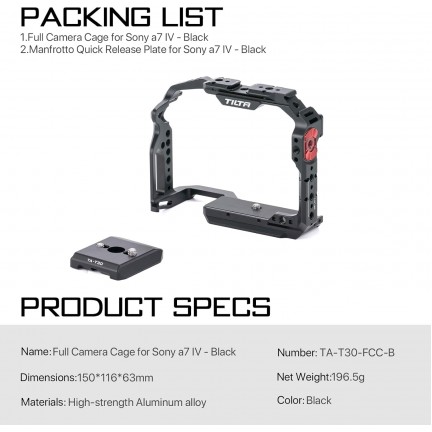 Tilta Full Camera Cage for Sony a7 IV (Black)