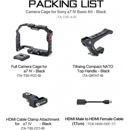 Tilta Basic Camera Cage Kit for Sony a7 IV (Black)