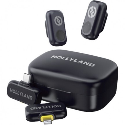 Hollyland LARK A1 Combo 2-Person Wireless Microphone System with USB-C and Lightning Connectors (Space Gray)
