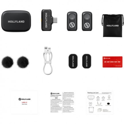 Hollyland LARK A1 Duo 2-Person Wireless Microphone System with USB-C Connector (Space Gray)