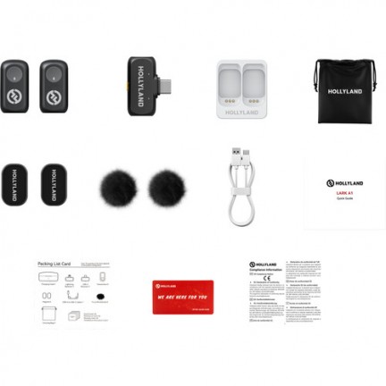 Hollyland LARK A1 Mini Duo 2-Person Wireless Microphone System with USB-C Connector (Space Gray)