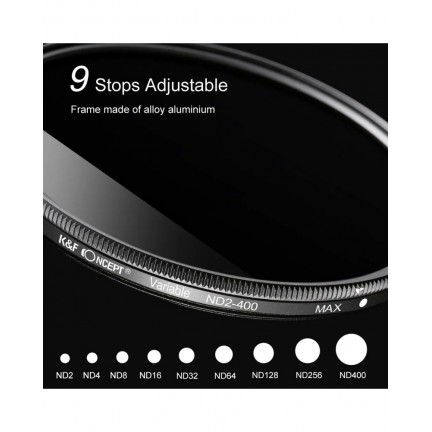 K&F Variable ND Filter ND2-ND400 Neutral Density 49mm