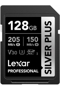 Lexar 128GB Professional SILVER PLUS UHS-I V30 SDXC Memory Card R:205MB/s W:150MB/s