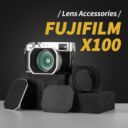 MRCUV Adapter Hood Kit for FUJIFILM X100 Series X100/X100V/X100VI/X100F/X100S/X100T (Silver)