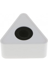 Plastic Microphone Interview Triangular Logo Flag Station White
