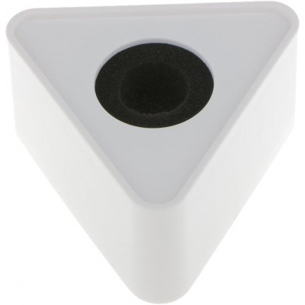 Plastic Microphone Interview Triangular Logo Flag Station White