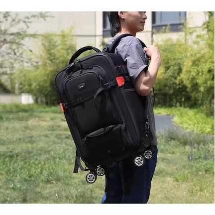 Camera Trolley Backpack with Wheels Professional DSLR Travel Bag (45L)