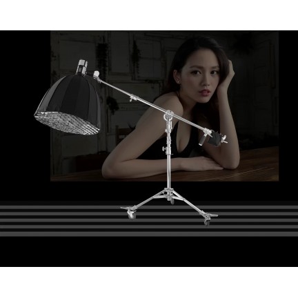 NiceFoto LS-M6 Stainless Steel Heavy Duty Adjustable Light Stand With Wheels and Arms