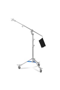 NiceFoto LS-M6 Stainless Steel Heavy Duty Adjustable Light Stand With Wheels and Arms