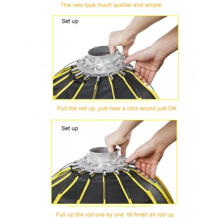 NiceFoto LED-Φ60g Quick Set-up Parabolic Softbox With Grid 60cm